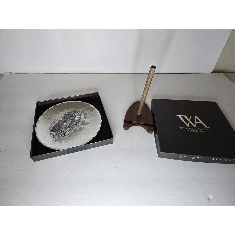 Penn State Nittany Lion Stadium Wendell August Forge Collector's Plate Display